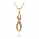 18K Rose Gold over Sterling Silver Champagne Diamond Accent Infinity Necklace PRG12204M6