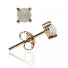 18K Rose Gold over Sterling Silver Created White Opal 5mm Round Stud Earrings ERG10093SOP