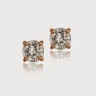 18K Rose Gold Over Sterling Silver CZ 6mm Round Stud Earrings ERG10099