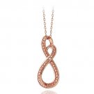18K Rose Gold over Sterling Silver Diamond Accent Infinity Heart Swirl Necklace PRG12920