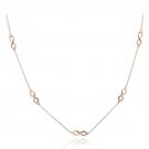 18K Rose Gold over Sterling Silver Infinity Station Necklace NRG13469