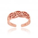 18K Rose Gold Over Sterling Silver Irish Celtic Knot Toe Ring TRT4079