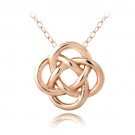 18K Rose Gold over Sterling Silver Love Knot Flower Necklace PRG13476