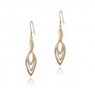 18K Rose Gold over Sterling Silver Three Marquise Dangle Earrings ERG13074