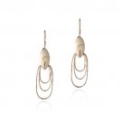 18K Rose Gold over Sterling Silver Three Oval Dangle Earrings ERG13071