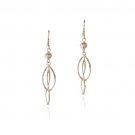 18K Rose Gold over Sterling Silver Twisted Spiral Dangle Earrings ERG13077