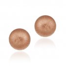 18K Rose over Sterling Silver 6mm Ball Stud Earrings - Brushed Satin Finish ERG11789B