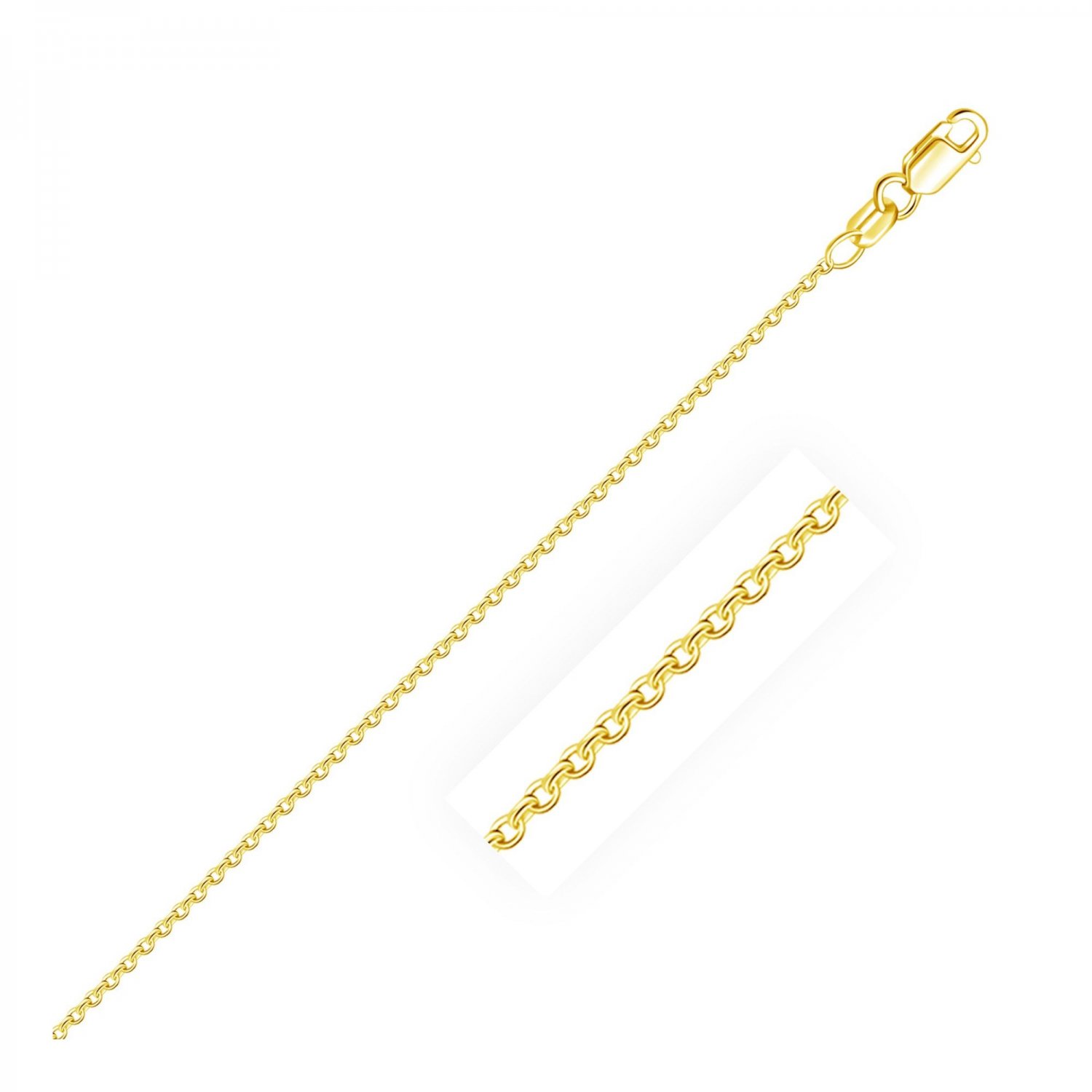 18k Yellow Gold Round Cable Link Chain 1
