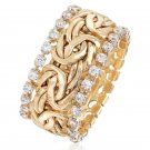 1pc Vintage Golden Braided Rhinestone Ring For Men