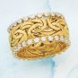 1pc Vintage Golden Braided Rhinestone Ring For Men