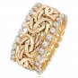 1pc Vintage Golden Braided Rhinestone Ring For Men