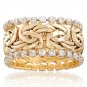 1pc Vintage Golden Braided Rhinestone Ring For Men