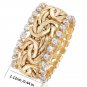 1pc Vintage Golden Braided Rhinestone Ring For Men
