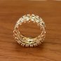 1pc Vintage Golden Braided Rhinestone Ring For Men