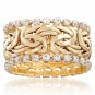 1pc Vintage Golden Braided Rhinestone Ring For Men