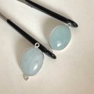 2 Pcs Aquamarine Connectors; Gemstone Connectors;Jewelry Making DIY 26x15mm-27x16mm Default Title