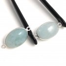 2 Pcs Aquamarine Connectors; Gemstone Connectors;Jewelry Making DIY 25x12mm-25x13mm Default Title