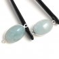 2 Pcs Aquamarine Connectors; Gemstone Connectors;Jewelry Making DIY 25x12mm-25x13mm Default Title
