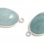 2 Pcs Aquamarine Connectors; Gemstone Connectors;Jewelry Making DIY 25x12mm-25x13mm Default Title