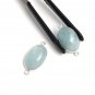 2 Pcs Aquamarine Connectors; Gemstone Connectors;Jewelry Making DIY 25x12mm-25x13mm Default Title