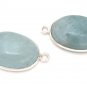 2 Pcs Aquamarine Connectors; Gemstone Connectors;Jewelry Making DIY 25x12mm-25x13mm Default Title