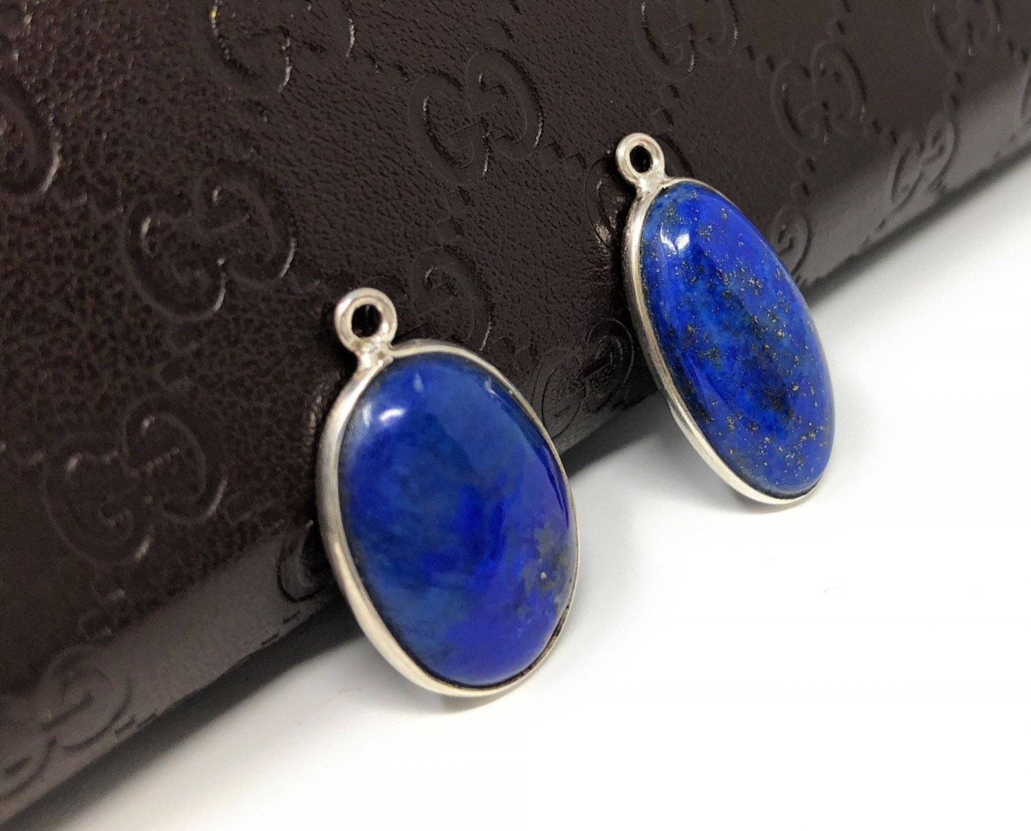 2 Pcs Lapis Lazuli Charms; Gemstone Charms;Jewelry Findings DIY Jewelry Bulk Charms Default Title