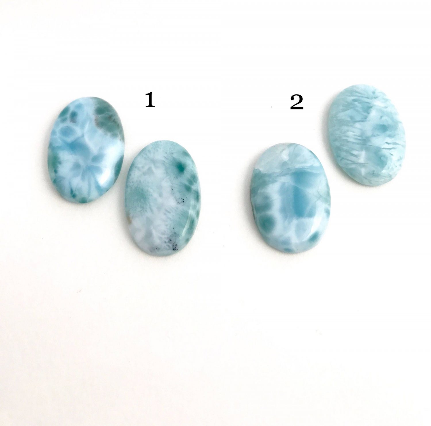 2 Pcs Larimar Cabochon; Loose GemWire Wrapping Jewelry Supplies for Jewelry Making Bulk Cabochons