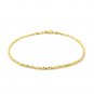 2.0mm 10k Yellow Gold Solid Diamond Cut Rope Bracelet