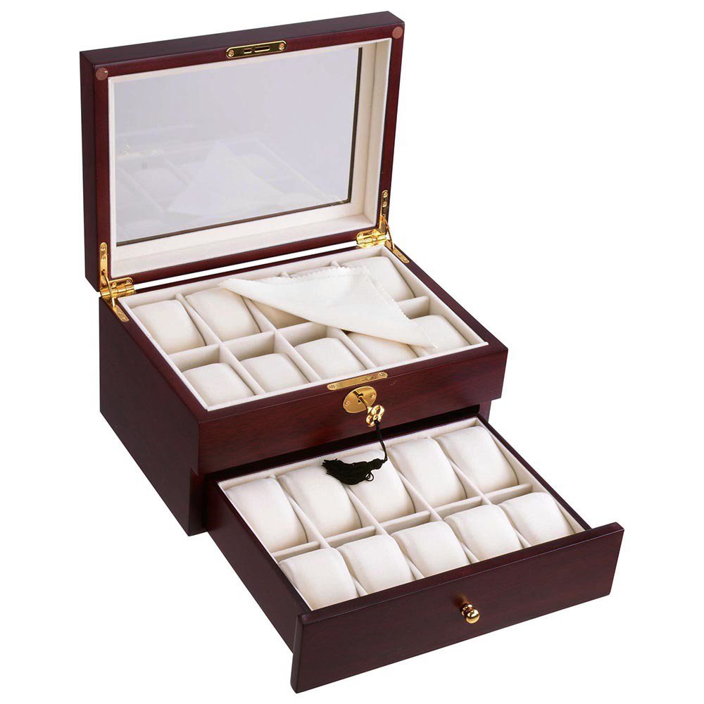 20Slots Double Watch Display Cherry Wood Matt LA01