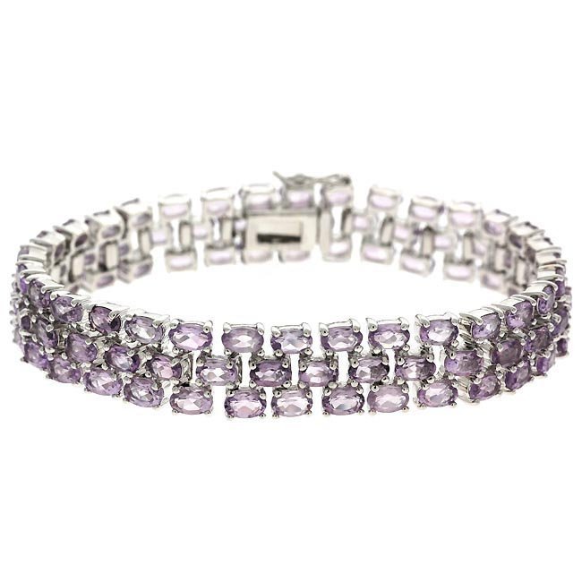 21.8ct Amethyst Three-Row Tennis Bracelet BBR13128A