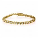 24k over Sterling Silver Simulated Diamond CZ Bracelet 1026