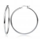 2mm High Polished Round 45mm Hoop Earrings in Sterling Silver H14240-45