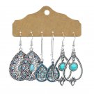 3 Pairs Boho Drop Dangle Earrings Vintage Earrings Set for Women Color3