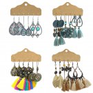 3 Pairs Boho Drop Dangle Earrings Vintage Earrings Set for Women Color4