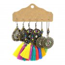 3 Pairs Boho Drop Dangle Earrings Vintage Earrings Set for Women Color6