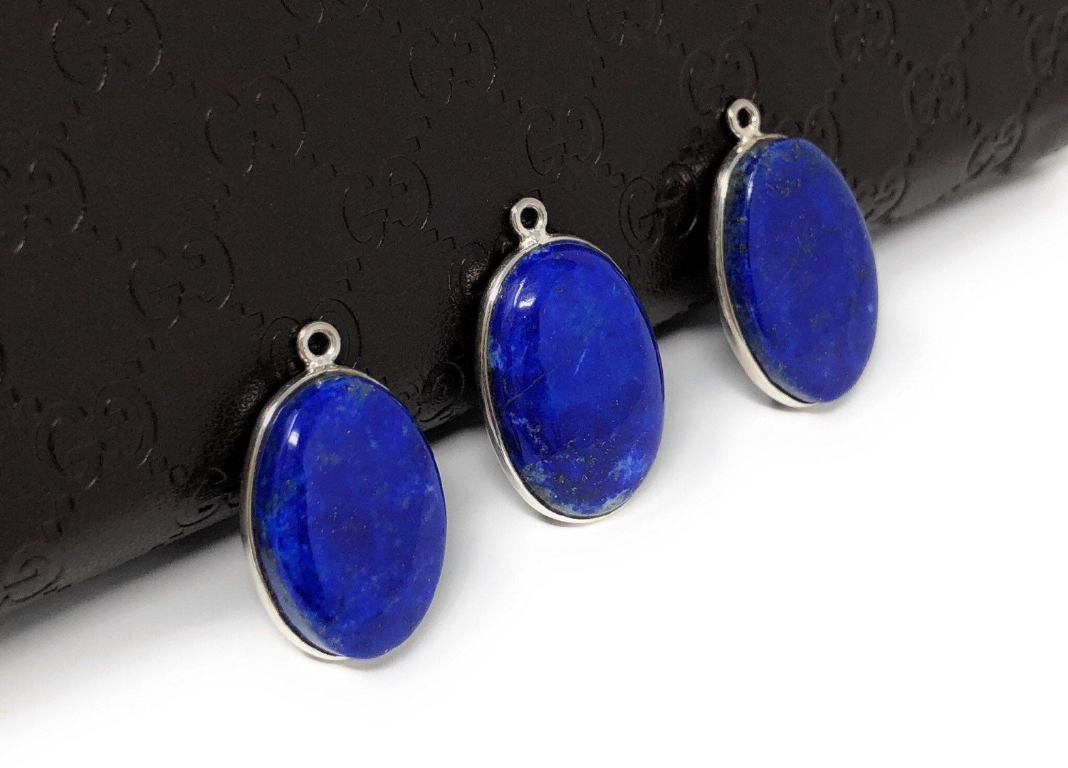 3 Pcs Lapis Lazuli Charms; Gemstone ChJewelry Findings DIY Jewelry Wholesale Charms Default Title