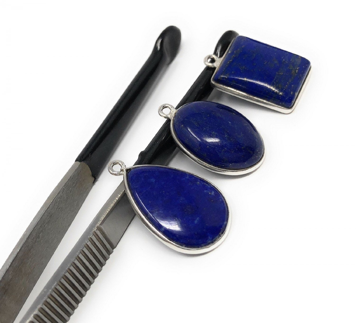3 Pcs Lapis Lazuli Charms; Gemstone ChJewelry Findings Wholesale Charms Blue Charms Default Title