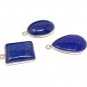 3 Pcs Lapis Lazuli Charms; Gemstone ChJewelry Findings Wholesale Charms Blue Charms Default Title