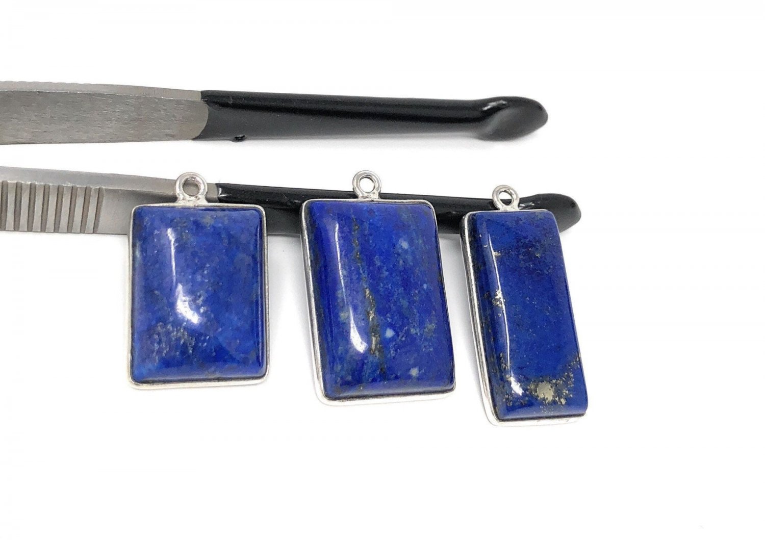 3 Pcs Lapis Lazuli Gemstone Charms; DIY Jewelry Making Wholesale Charms Default Title