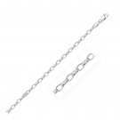 3.2mm 14k White Gold Oval Rolo Bracelet