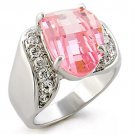 30813 - High-Polished 925 Sterling Silver Ring with AAA Grade CZ in Rose