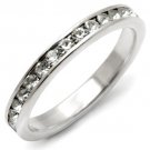 35128 - High-Polished 925 Sterling Silver Ring with Top Grade Crystal in Clear