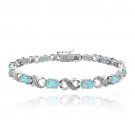 3ct Created Blue Opal & Diamond Accent Infinity Bracelet BRB12664BOP