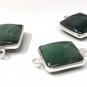 3Pcs Emerald Connectors; Gemstone Connectors; SJewelry findings DIY Jewelry 20X14mm Default Title