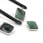 3Pcs Emerald Connectors; Gemstone Connectors; SJewelry findings DIY Jewelry 20X14mm Default Title