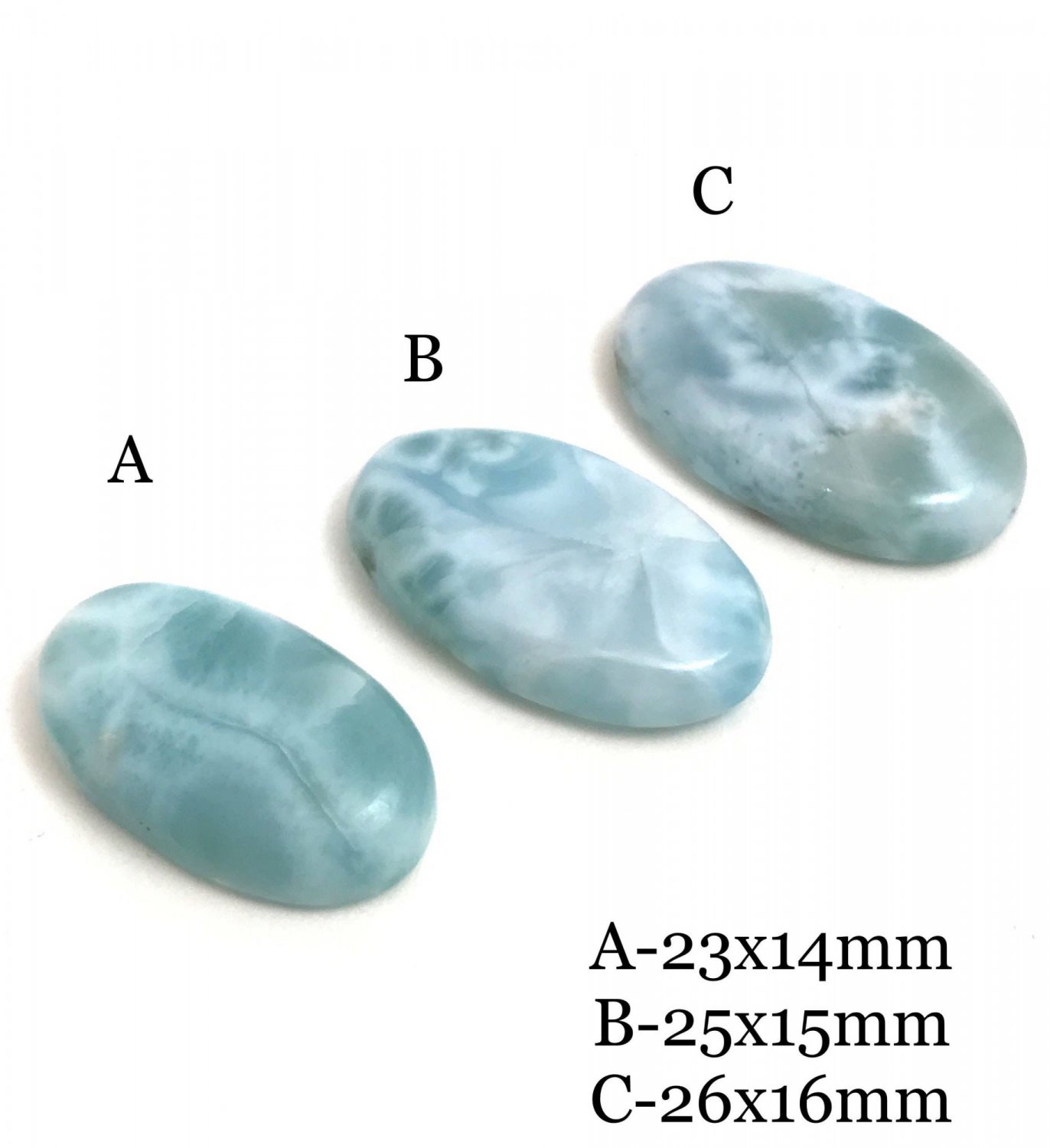 3Pcs Larimar Cabochons; Gemstone CabochonBulk Cabochon Wire Wrapping Jewelry Making Default Title