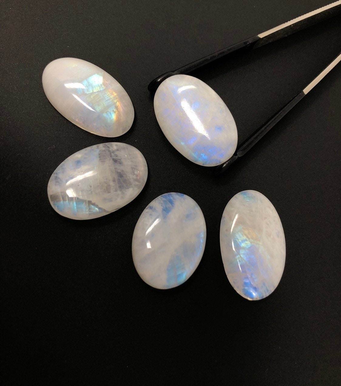 3Pcs Moonstone Cabochon; Gemstone CabochonWire Wrapping Large Size Cabs 28mm - 34mm Default Title