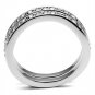 3W053 - Rhodium Brass Ring with Top Grade Crystal in Clear