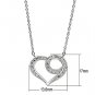 3W075 - Rhodium Brass Necklace with AAA Grade CZ in Clear