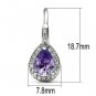 3W100 - Rhodium Brass Earrings with AAA Grade CZ in Amethyst Default Title